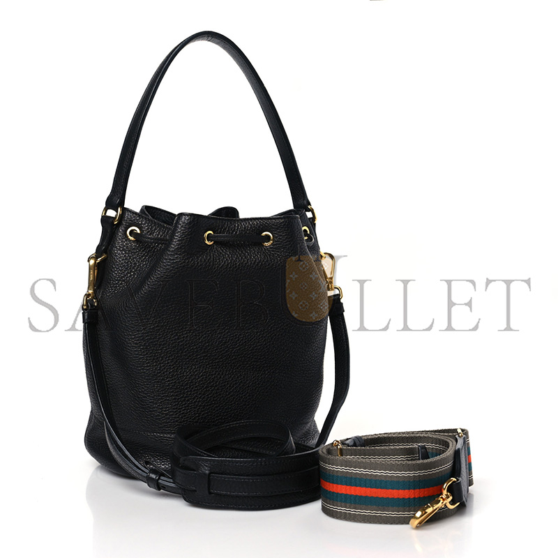 Pra*a vitello daino bucket bag black 1be018 (25*21*15cm)